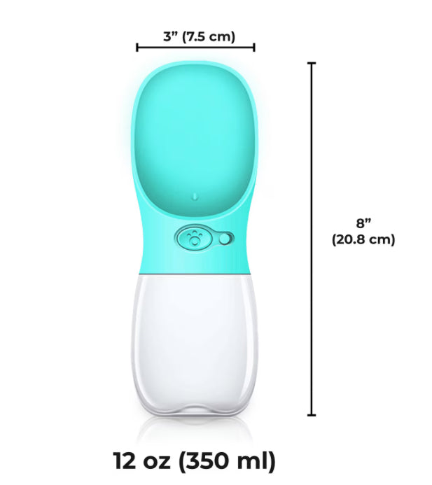 Vila Portable Water Bottle Dog & Cat Travel Dispenser Bowl, 12-oz